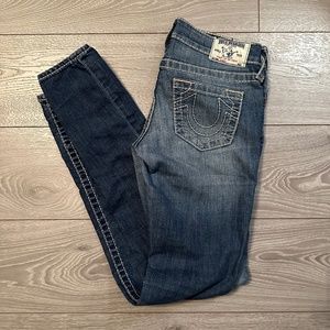 True Religion White Ropestitch Skinny Made in Mexico Jeans